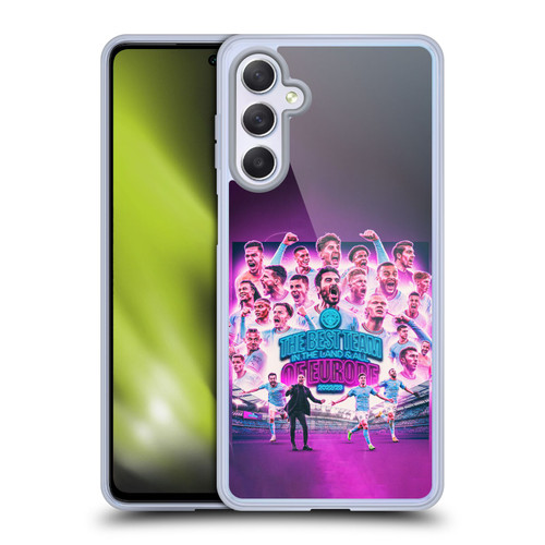 Manchester City Man City FC 2023 Champions of Europe Team Graphics Soft Gel Case for Samsung Galaxy M54 5G