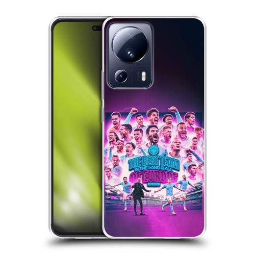Manchester City Man City FC 2023 Champions of Europe Team Graphics Soft Gel Case for Xiaomi 13 Lite 5G