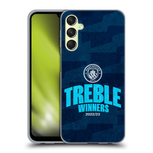 Manchester City Man City FC 2023 Treble Winners Graphics Soft Gel Case for Samsung Galaxy A24 4G / M34 5G