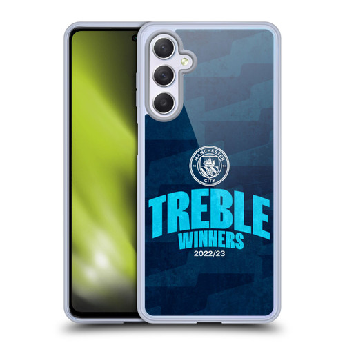 Manchester City Man City FC 2023 Treble Winners Graphics Soft Gel Case for Samsung Galaxy M54 5G