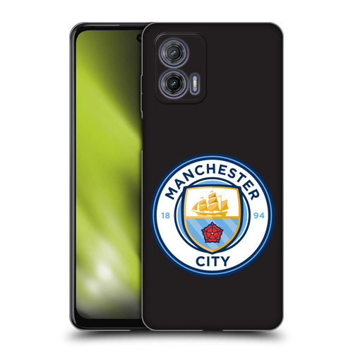 Manchester City Man City FC Badge Black Full Colour Soft Gel Case for Motorola Moto G73 5G