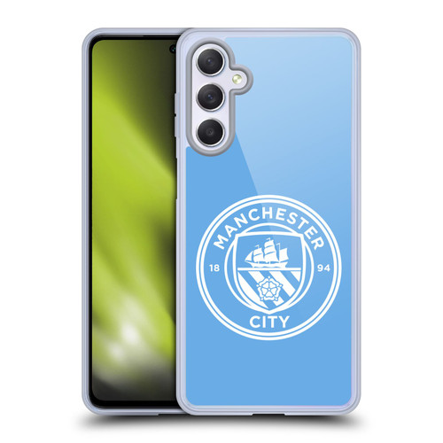 Manchester City Man City FC Badge Blue White Mono Soft Gel Case for Samsung Galaxy M54 5G