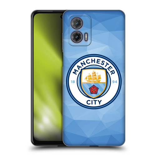 Manchester City Man City FC Badge Geometric Blue Full Colour Soft Gel Case for Motorola Moto G73 5G