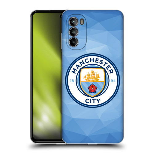 Manchester City Man City FC Badge Geometric Blue Full Colour Soft Gel Case for Motorola Moto G82 5G