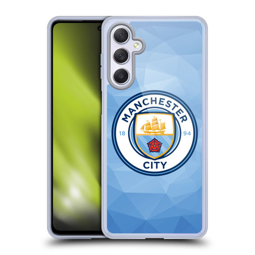 Manchester City Man City FC Badge Geometric Blue Full Colour Soft Gel Case for Samsung Galaxy M54 5G