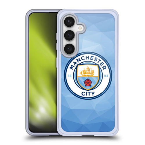 Manchester City Man City FC Badge Geometric Blue Full Colour Soft Gel Case for Samsung Galaxy S24 5G