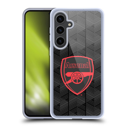 Arsenal FC Crest and Gunners Logo Black Soft Gel Case for Samsung Galaxy S24+ 5G