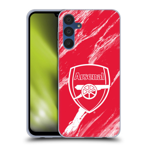 Arsenal FC Crest Patterns Red Marble Soft Gel Case for Samsung Galaxy A15 & MagSafe