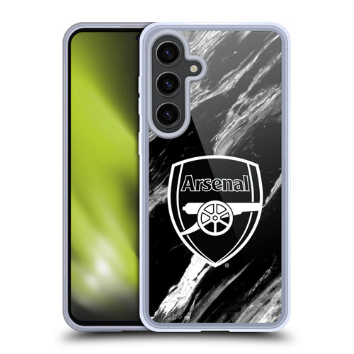 Arsenal FC Crest Patterns Marble Soft Gel Case for Samsung Galaxy S24+ 5G