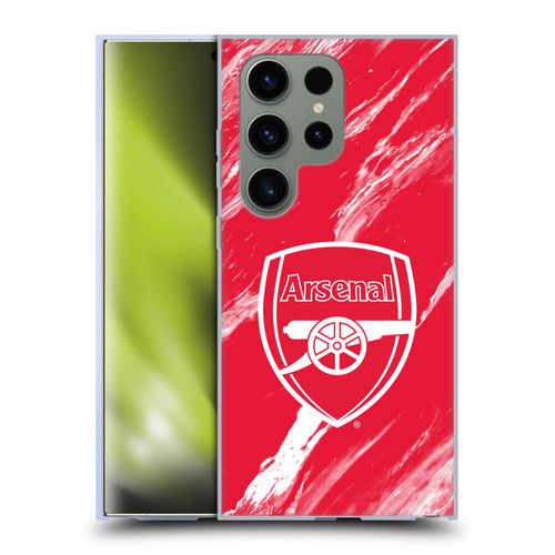 Arsenal FC Crest Patterns Red Marble Soft Gel Case for Samsung Galaxy S24 Ultra 5G