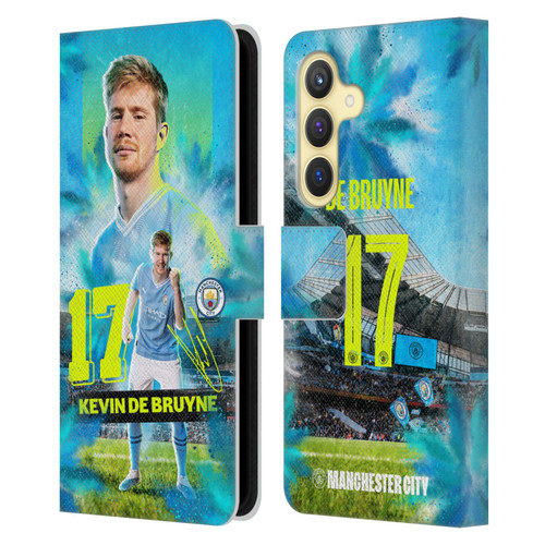 Manchester City Man City FC 2023/24 First Team Kevin De Bruyne Leather Book Wallet Case Cover For Samsung Galaxy S24 5G