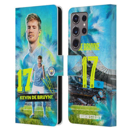 Manchester City Man City FC 2023/24 First Team Kevin De Bruyne Leather Book Wallet Case Cover For Samsung Galaxy S24 Ultra 5G