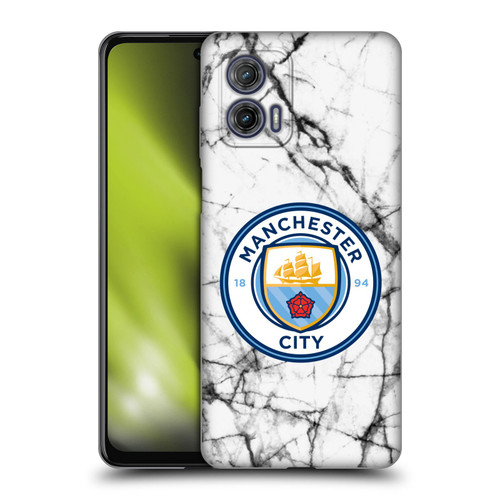 Manchester City Man City FC Marble Badge Full Colour Soft Gel Case for Motorola Moto G73 5G