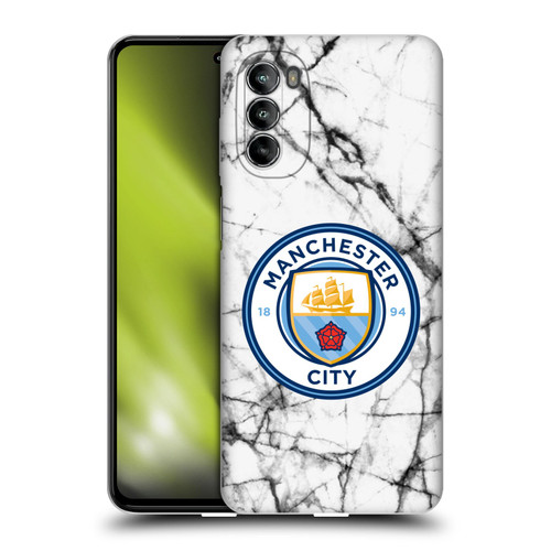 Manchester City Man City FC Marble Badge Full Colour Soft Gel Case for Motorola Moto G82 5G