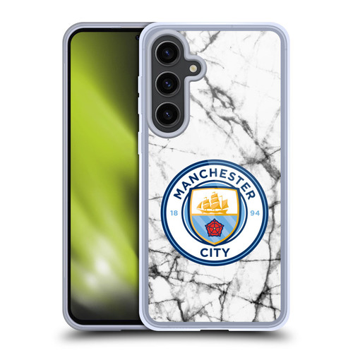 Manchester City Man City FC Marble Badge Full Colour Soft Gel Case for Samsung Galaxy S24+ 5G