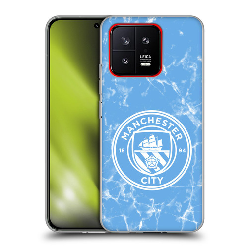Manchester City Man City FC Marble Badge Blue White Mono Soft Gel Case for Xiaomi 13 5G