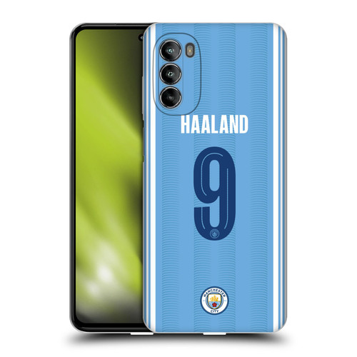 Manchester City Man City FC 2023/24 Players Home Kit Erling Haaland Soft Gel Case for Motorola Moto G82 5G