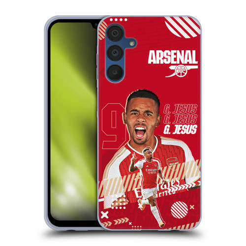 Arsenal FC 2023/24 First Team Gabriel Jesus Soft Gel Case for Samsung Galaxy A15