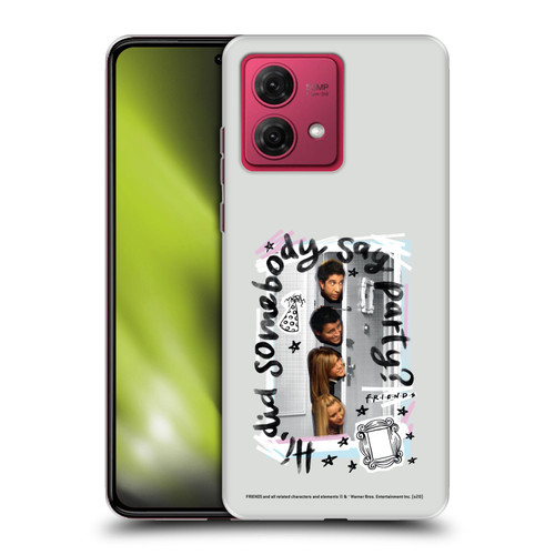 Friends TV Show Doodle Art Somebody Say Party Soft Gel Case for Motorola Moto G84 5G