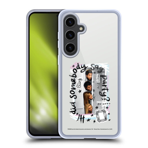 Friends TV Show Doodle Art Somebody Say Party Soft Gel Case for Samsung Galaxy S24+ 5G
