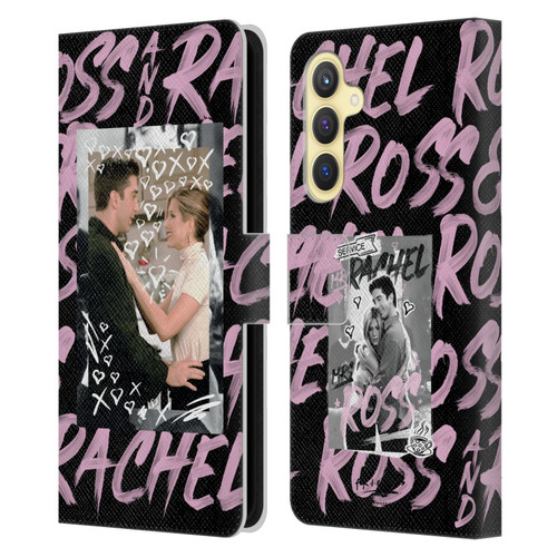 Friends TV Show Doodle Art Ross And Rachel Leather Book Wallet Case Cover For Samsung Galaxy S23 FE 5G