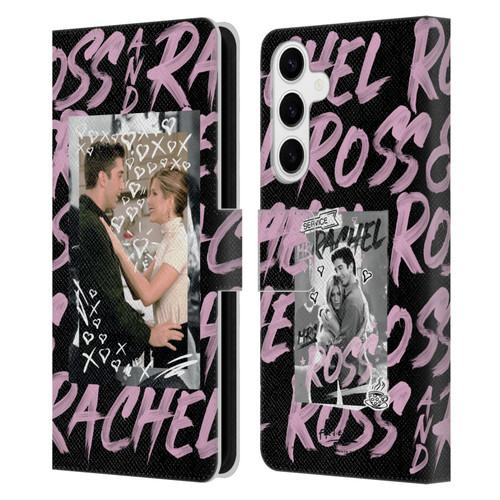Friends TV Show Doodle Art Ross And Rachel Leather Book Wallet Case Cover For Samsung Galaxy S24+ 5G