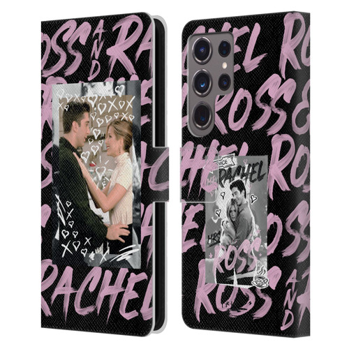 Friends TV Show Doodle Art Ross And Rachel Leather Book Wallet Case Cover For Samsung Galaxy S24 Ultra 5G