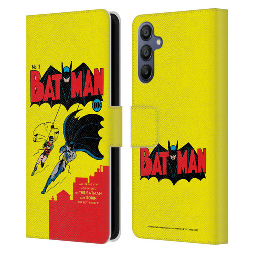 Batman DC Comics Famous Comic Book Covers Number 1 Leather Book Wallet Case Cover For Samsung Galaxy A15