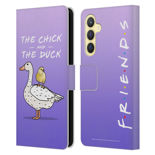 Friends TV Show Key Art Chick And Duck Leather Book Wallet Case Cover For Samsung Galaxy S23 FE 5G