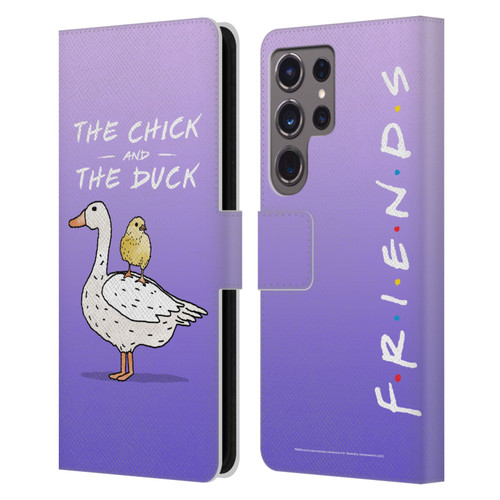 Friends TV Show Key Art Chick And Duck Leather Book Wallet Case Cover For Samsung Galaxy S24 Ultra 5G