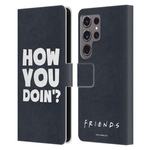 Friends TV Show Quotes How You Doin' Leather Book Wallet Case Cover For Samsung Galaxy S24 Ultra 5G