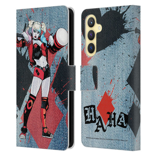 Batman DC Comics Harley Quinn Graphics Mallet Leather Book Wallet Case Cover For Samsung Galaxy S23 FE 5G