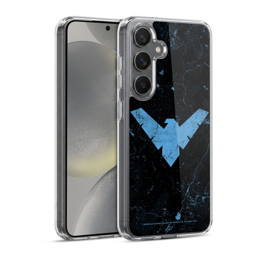 Batman DC Comics Nightwing Logo Grunge Soft Gel Case for Samsung Galaxy S24 5G