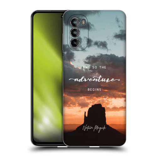 Nature Magick So The Adventure Begins Quote Desert Soft Gel Case for Motorola Moto G82 5G