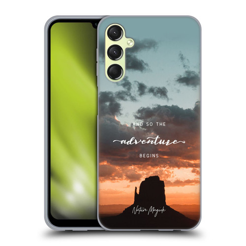 Nature Magick So The Adventure Begins Quote Desert Soft Gel Case for Samsung Galaxy A24 4G / Galaxy M34 5G