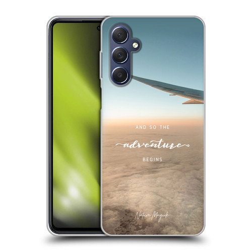 Nature Magick So The Adventure Begins Quote Airplane Soft Gel Case for Samsung Galaxy M54 5G