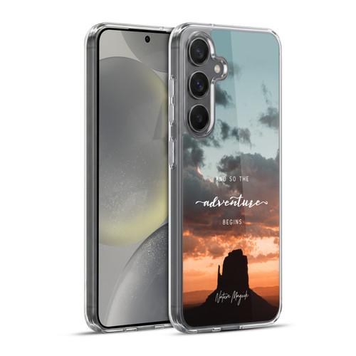 Nature Magick So The Adventure Begins Quote Desert Soft Gel Case for Samsung Galaxy S24+ 5G & MagSafe