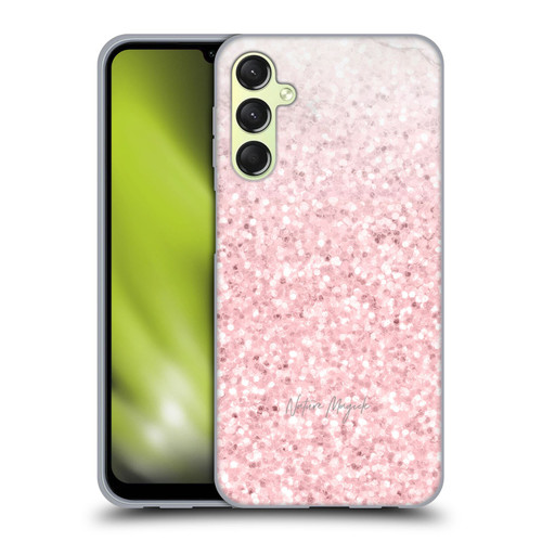 Nature Magick Rose Gold Marble Glitter Pink Sparkle 2 Soft Gel Case for Samsung Galaxy A24 4G / M34 5G