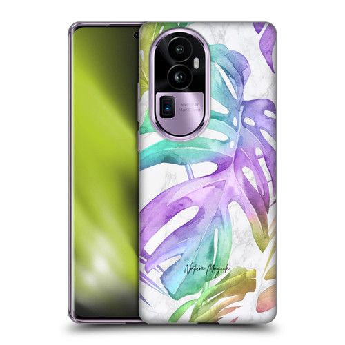 Nature Magick Tropical Palm Leaves On Marble Rainbow Leaf Soft Gel Case for OPPO Reno10 Pro+