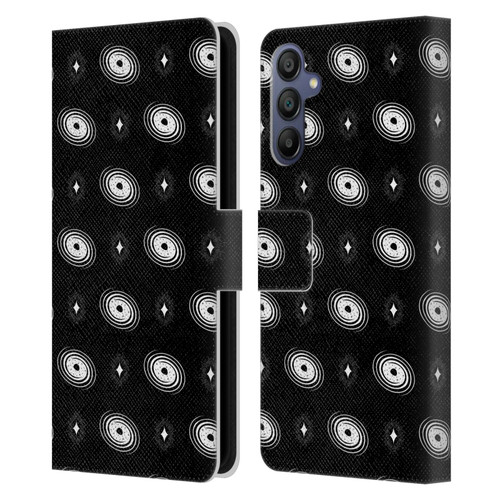 Haroulita Celestial Black And White Galaxy Leather Book Wallet Case Cover For Samsung Galaxy A15