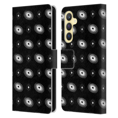 Haroulita Celestial Black And White Galaxy Leather Book Wallet Case Cover For Samsung Galaxy S23 FE 5G