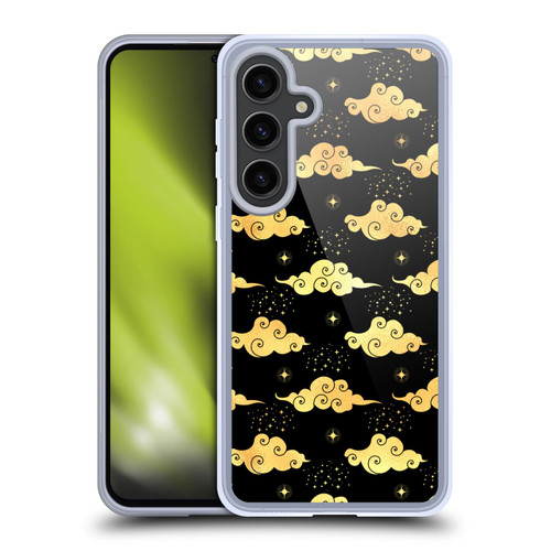 Haroulita Celestial Gold Cloud And Star Soft Gel Case for Samsung Galaxy S24+ 5G