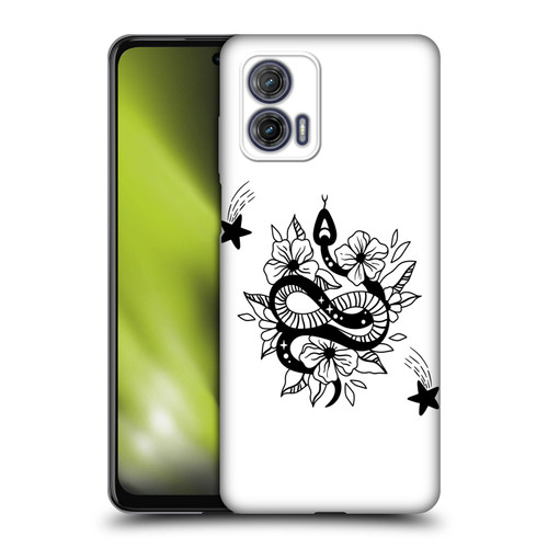 Haroulita Celestial Tattoo Snake And Flower Soft Gel Case for Motorola Moto G73 5G