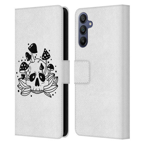 Haroulita Celestial Tattoo Skull Leather Book Wallet Case Cover For Samsung Galaxy A15