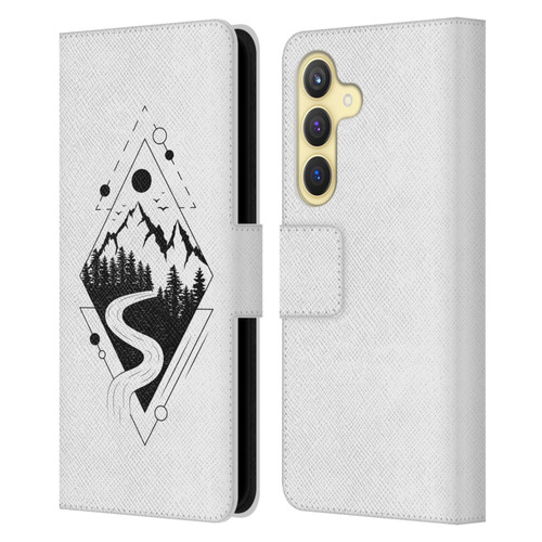 Haroulita Celestial Tattoo Mountain Leather Book Wallet Case Cover For Samsung Galaxy S24 5G