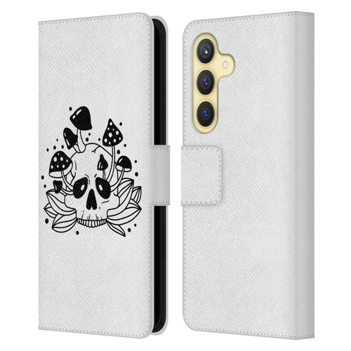 Haroulita Celestial Tattoo Skull Leather Book Wallet Case Cover For Samsung Galaxy S24 5G