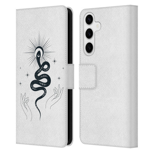 Haroulita Celestial Tattoo Snake Leather Book Wallet Case Cover For Samsung Galaxy S24+ 5G