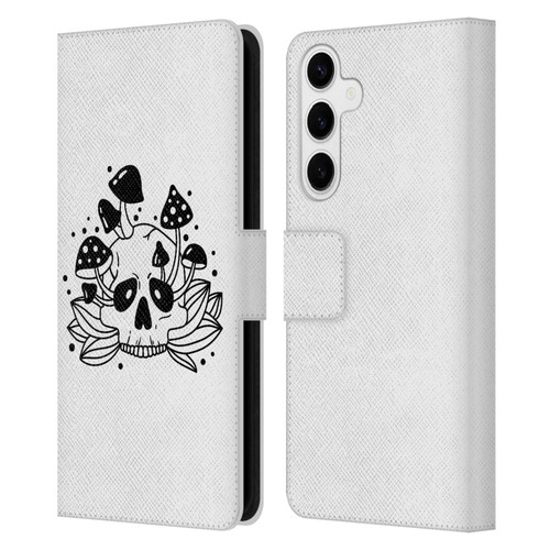 Haroulita Celestial Tattoo Skull Leather Book Wallet Case Cover For Samsung Galaxy S24+ 5G