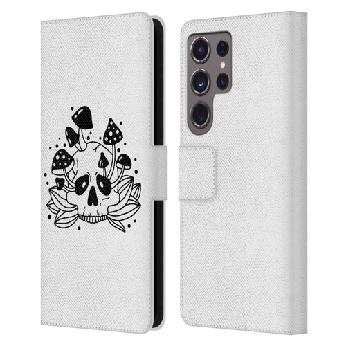 Haroulita Celestial Tattoo Skull Leather Book Wallet Case Cover For Samsung Galaxy S24 Ultra 5G