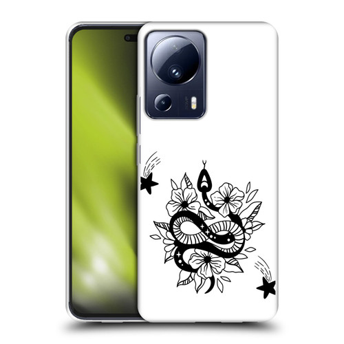 Haroulita Celestial Tattoo Snake And Flower Soft Gel Case for Xiaomi 13 Lite 5G